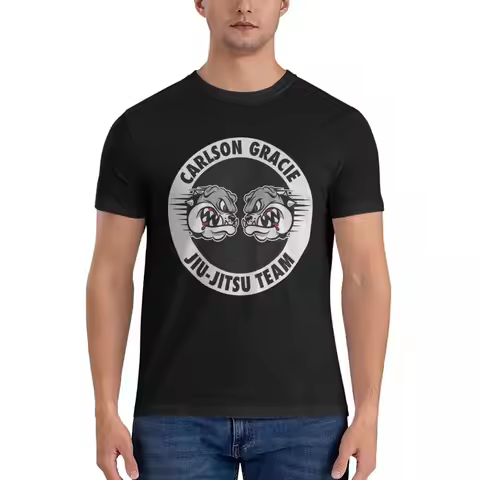 Carlson Gracie Jiu-Jitsu Team T-Shirt for Men Cotton Oversized T Shirts Men's Tees Short Crew Neck S