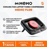 MEMO FL08 Cooling Fan Laptop Pad Cooler 2400RPM Turbo Compressed Air Stand Peninggi Laptop
