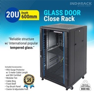 INDORACK IR6020G - 20U 600MM 19 INCH RAK SERVER GLASS DOOR
