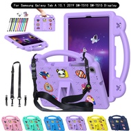 For Samsung Galaxy Tab A 10.1 2019 SM-T510 SM-T515 Designed For Children Lanyard Strap Shockproof Kids Tough Foam EVA Stand Handle Case Cover