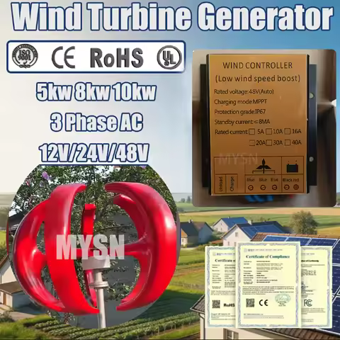 12V 8KW Wind Turbine 10KW Portable Vertical Axis Wind Turbine Generator 24V 48V Generator For Homeus