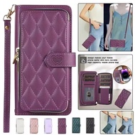 For Samsung Galaxy Z Fold 7 6 5 4 3 Crossbody Leather Zip Wallet Card Case Cover