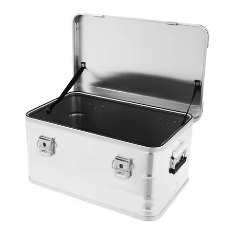 50L Storage Box, Aluminum Waterproof Storage Bin with Lid, Stackable with Rubber Seal for Outdoor Pi