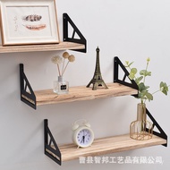 Rak Dinding Papan Pembahagian Kayu Pepejal Rak Lurus Ruang Tamu TV Hiasan Dinding Dapur Lapisan Peny