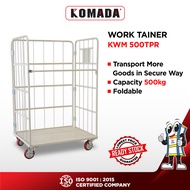 KOMADA™ Work Tainer (KWM 500TPR) | 500KG Capacity | Heavy Duty Warehouse Trolley | Mobile Storage Ca