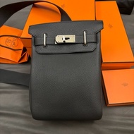 Hermes 愛馬仕Hac a Dos PM肩背包 黑銀閉眼入配色
