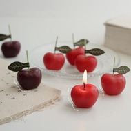 4Pcs/Set Cherry Candle Creative Decoration Soy Wax Aromatherapy Candle For Wedding Birthday PartyHome Decoration Scented Candles