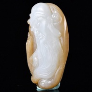 秒殺價 天然新疆和田玉且末糖羊脂玉關公吊墜手把件