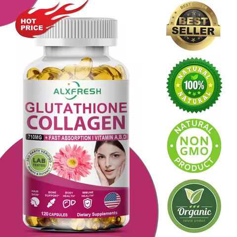 Multi Collagen & Glutathione Biotin Supplement for Skin , Hair, Bone Health Support with Vitamin A D
