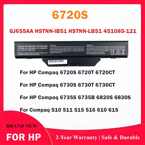 Laptop Battery For HP / Compaq 550 610 615 6720s 6730s HSTNN-I54C IB62 OB62