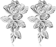 2PCS Flower Ear Weights Hangers 316 Stainless Steel Ear Gauges Hypoallergenic Earrings Stretchers Ex