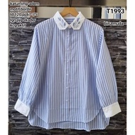 KEMEJA T1993 Striped embroidered shirt Blouse