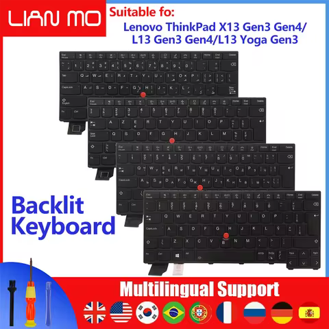 Arabic/Belgian/Bulgarian/Brazil/Canadian French For Lenovo ThinkPad X13 Gen3 Gen4/L13 Gen3 Gen4/L13 
