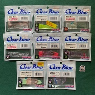 Clear Blue Sexy-B Curly Monster And EBIFLY aji Rubber worm Japan ajing light game Bait Fishing