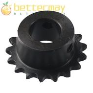 BETTER-MAYSHOW 17 Tooth Gear, 25 Chain Black Oxide Roller Sprockets, Durable C45 Carbon Steel Single