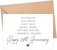 Happy 38th Anniversary Card - 38 Year Wedding Anniversary Card Gifts - Idea For Boyfriend - For Husb