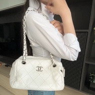 💙正品 CHANEL 荔枝牛皮 白香奈兒 老香 托特包｜有雷標