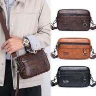 Jeep Premium PU Men's Shoulder Bag Leather (Small Horizontal) Handbag Messenger