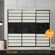 (FREE Shipping & FREE Installation) TECK SENG 10 Feet Sliding Doors Wardrobe / Anti-Jump / 3 Sliding