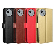 Suitable for Sharp Aquos wish4 Phone Case wish5 Phone Leather Case Flip Card Lanyard Crazy Horse Pat