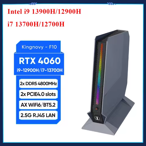 13th Gen Gamer Mini PC Nvidia RTX 4060 3050 8G Intel i9 13900H 12900H i7 13700H RGB Mini Gaming Desk