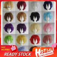 ✽WMF✽Men Women Multi-Color Short Straight Hairpiece Full Wig for Anime Party Cosplay