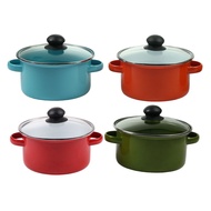 20 cm Enamel Dutch Oven Pan with Glass Lid Home Line