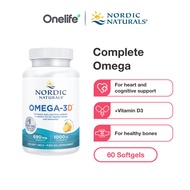 Nordic Naturals Ultimate Omega 3D - 690mg Omega 3 with 1000 IU D3 60 Softgels - For Brain Health and