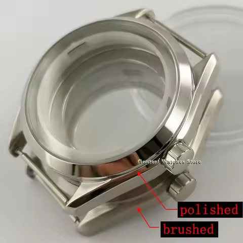 41mm Silver Polished/Brushed Watch Case Suitable For NH35 NH36 ETA 2836,Mingzhu/DG2813/3804,Miyota 8