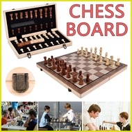 ✓ ◈ ❦ 2 in 1 Magnetic Wooden Chessboard Folding Chess Board Game Set Tournament Size For Family Act