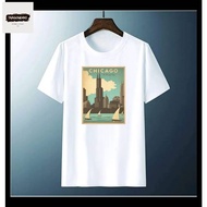 BAJU - KAOS SUVENIR CHICAGO USA - TSHIRT CHICAGO USA TYPE 2