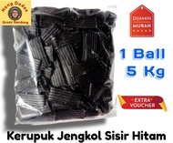 1 Ball (5 Kg) Kerupuk Jengkol Sisir Hitam Mentah