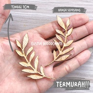 KAYU Laser Cut a pair of leaves | Dowry ornament decoration | Scrapbook | Chipboard Chipboard Chipbo