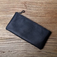 beg dompet lelaki dompet lelaki kulit original Dompet zip panjang kulit lelaki, lapisan pertama cowhide, beg tangan ultra nipis belia, dompet, dompet mudah versi Korea yang bergaya