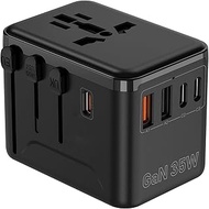 Universal Travel Adapter (35W PD Fast Charge) - Features 3×USB-A & 2×USB-C Ports, Worldwide Compatib