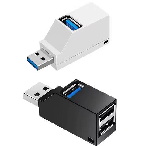 USB 3.0 Hub, 3-Port USB-A Adapter and Distributor, Plug and Play, No Driver Required, Easy to Use, L