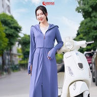 [LAZFASHION88-Voucher 20% đơn 99k max 250k]Áo Chống Nắng Nữ CARDINA 2 Tầng Dáng Dài Liền Thân Chất A