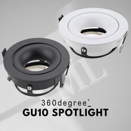 Premium 360 degree GU10 Anti-Glare Halo Spotlight Recessed Downlight Black White Dual Axis TML