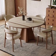 中古風 medieval style 洞石岩板餐桌  可伸縮餐桌 Extendable dining table  圓桌  折疊餐桌 餐枱 table 檯 可伸縮 餐桌 rock board 枱連凳組