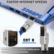 Ethernet LAN Connector for Rigid LAN Cable Installation, 10 GBit/S, AWG 22-26, for CAT 8 RJ45 Networ