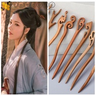 CORDELL Wooden Hair Stick, Ethnic Style Tassel Hanfu Hairpin, Cute Hanfu Headwear Chinese Style Hair Sticks for Buns Hanfu Accessories