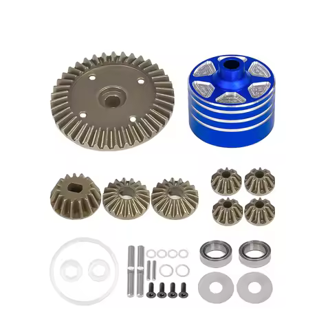 F & R Differential Gear & Gear Case Set for 1/10 Tamiya XV-02 TT-02 MB-01 XM-01