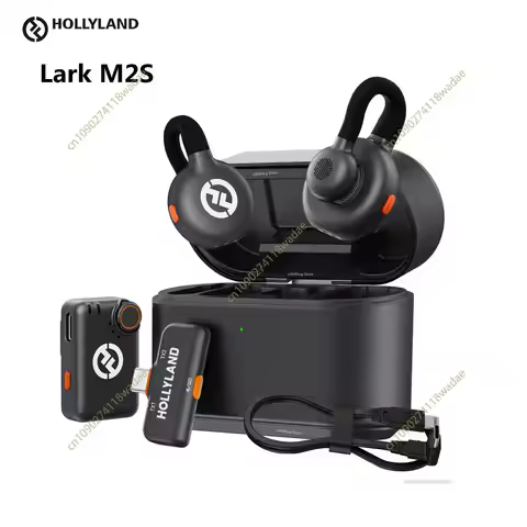Hollyland Lark M2S Wireless Microphone for IPhone Camera Android PC Noise Cancellation Microphone fo