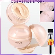 【with Brush】milk Cake Velvet Foundation Cream Full Coverage Hydrating Concealer Brightening Pore Min