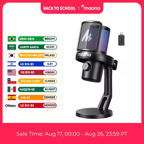 MAONO DM40 Wireless USB Microphone with AI Voice Changer Noise Reduction Condenser Mic for Gaming St