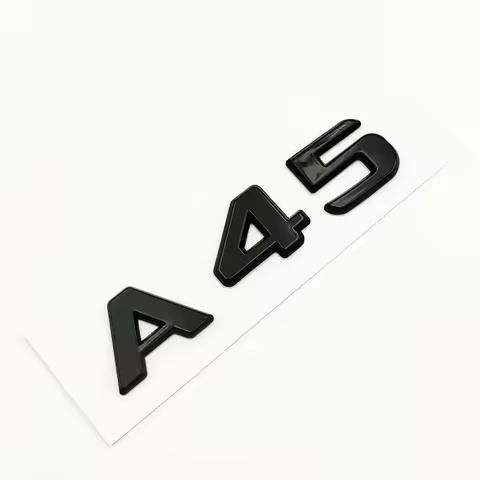 3d ABS Black A 45 Logo A45 Emblem Letters Sticker Nameplate Car Trunk Badge For A45 Accessories