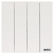 TOMBOL NERO VEGA HOTEL SWITCH 4 GANG 4 BUTTON 2 WAY/ 2-WAY MATTE WHITE/ WHITE Q3L1042-MW