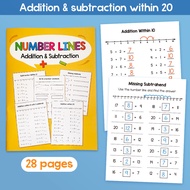 0-20 Addition and Subtraction Exercise Book for Kids Children Educational Homeschool Practice Book W