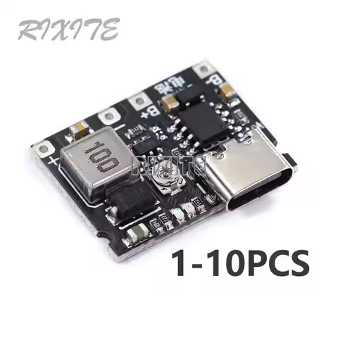 1-10PCS Lithium Li-ion 18650 3.7V 4.2V Battery Charger Board DC-DC Step Up Boost Module USB Type-C T