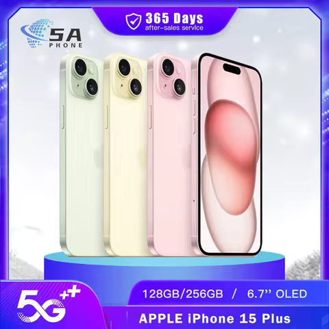 Original Apple iPhone 15 Plus 5G Mobile Phone Face ID 128GB/256GB European Version NFC 48MP+12MP A16